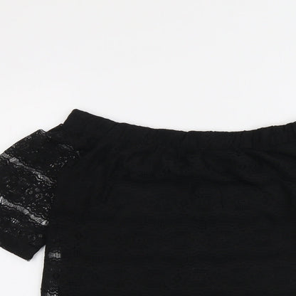 Womens UK Size 8 Dorothy Perkins Black Basic Blouse