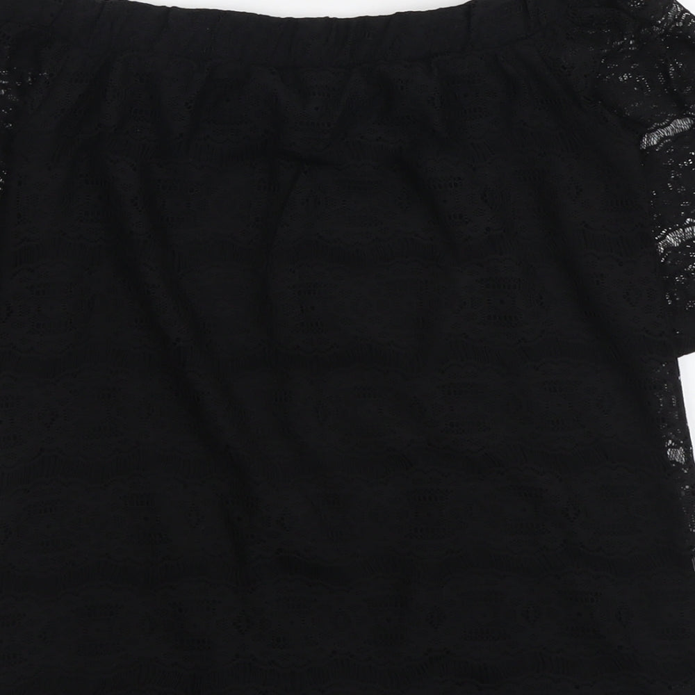 Womens UK Size 8 Dorothy Perkins Black Basic Blouse