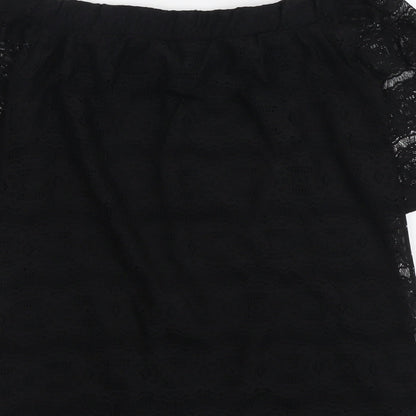 Womens UK Size 8 Dorothy Perkins Black Basic Blouse