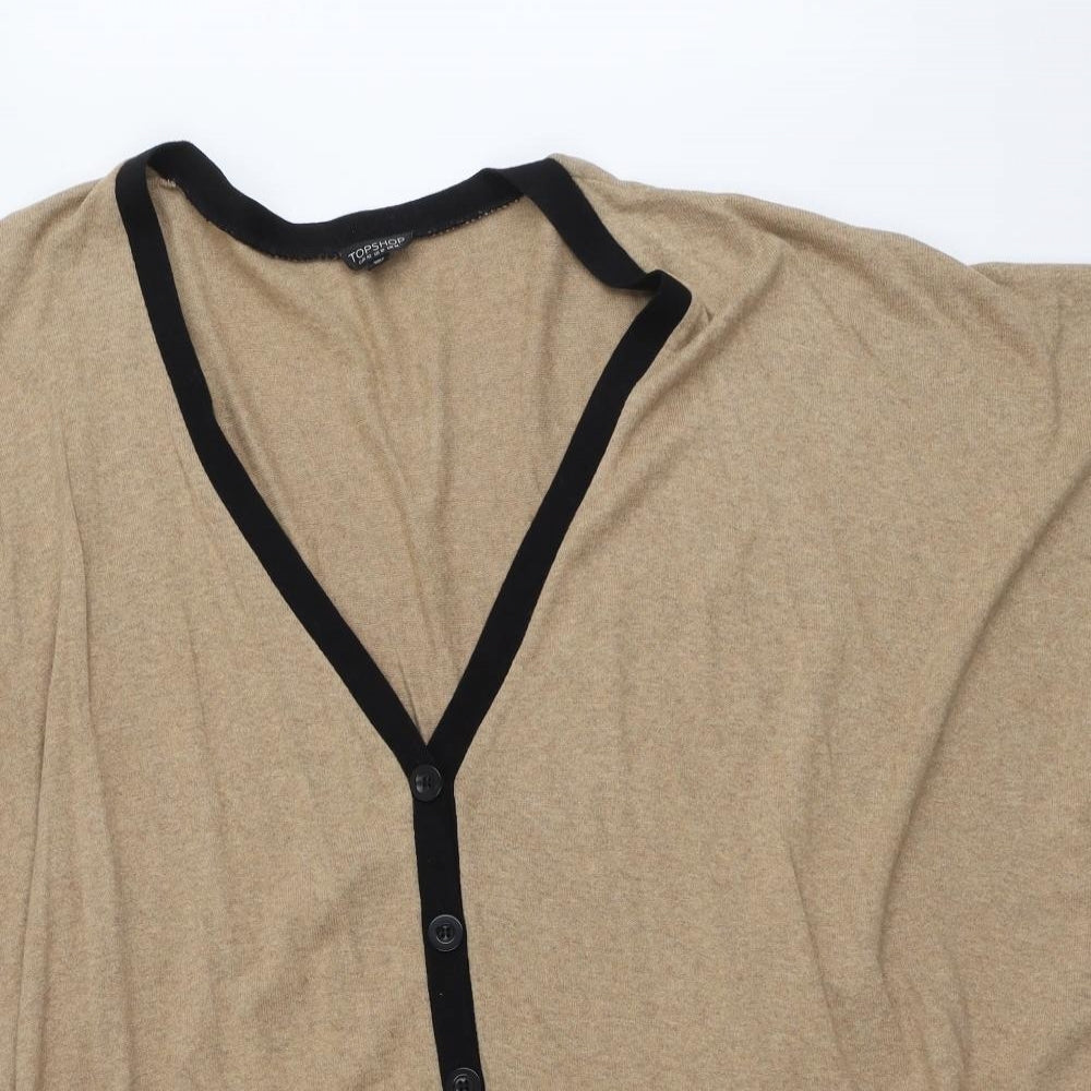 Womens UK Size 14 Topshop Beige Cardigan Jumper