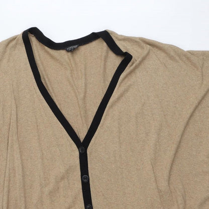 Womens UK Size 14 Topshop Beige Cardigan Jumper