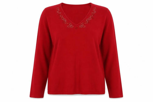 Womens UK Size 12 Gerry Weber Red Pullover Jumper