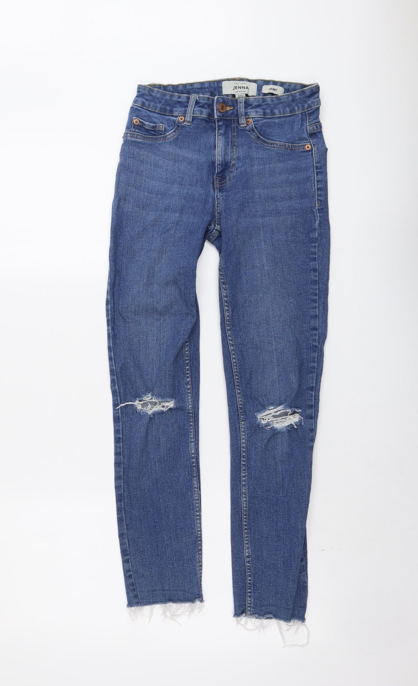 New Look Womens Blue Cotton Skinny Jeans Size 6 L26 in Regular Button