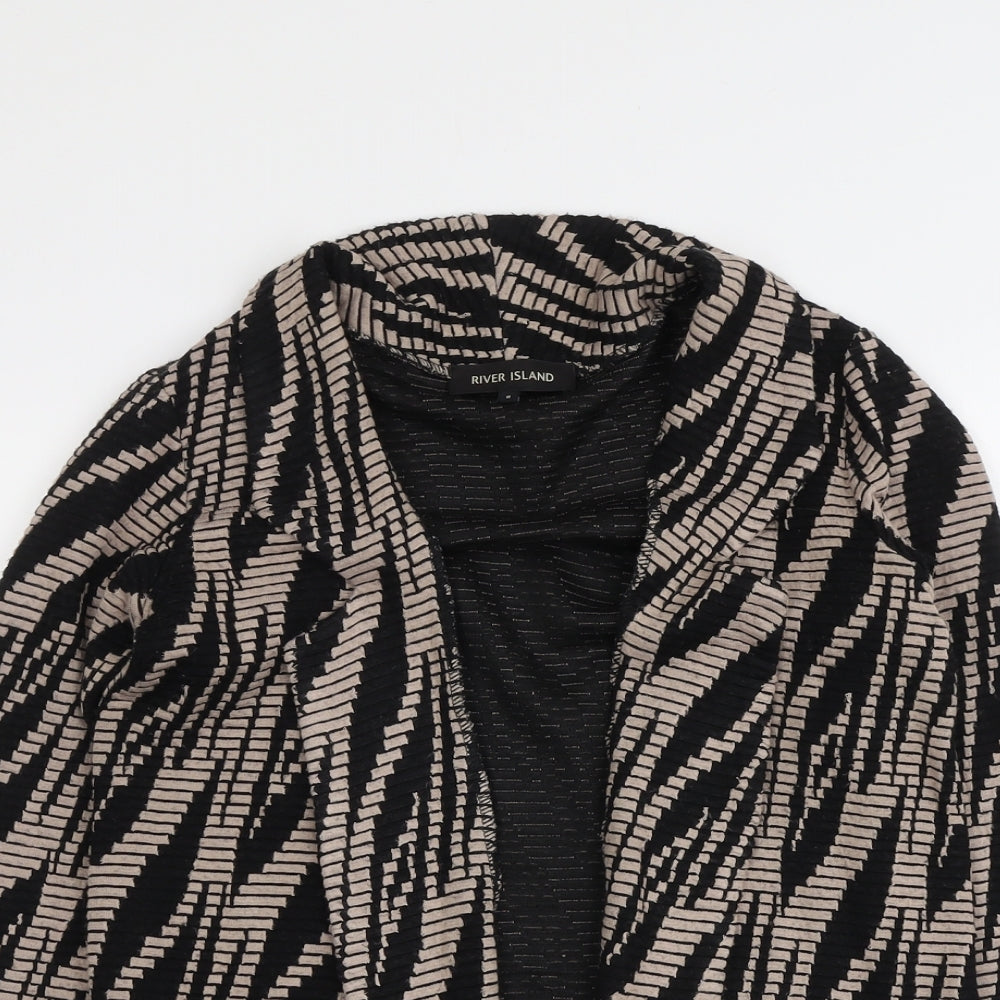 Womens UK Size 8 River Island Black Kimono Coat