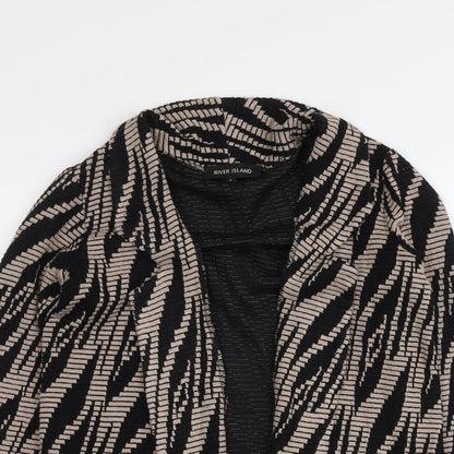 Womens UK Size 8 River Island Black Kimono Coat