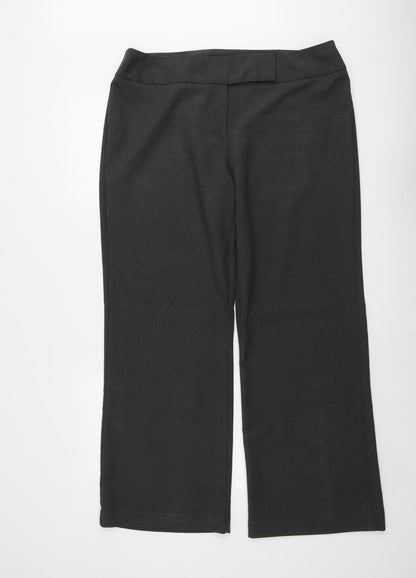 AMARANTO Womens Grey Polyester Trousers Size 18 L30 in Regular Button