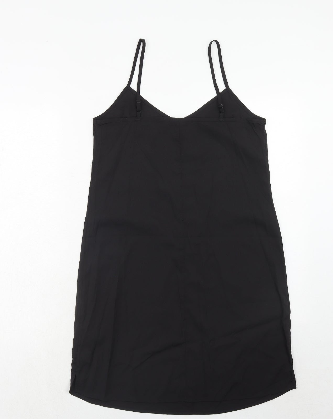 Marks and Spencer Womens Black Polyester Tank Dress Size 8 V-Neck Pullover