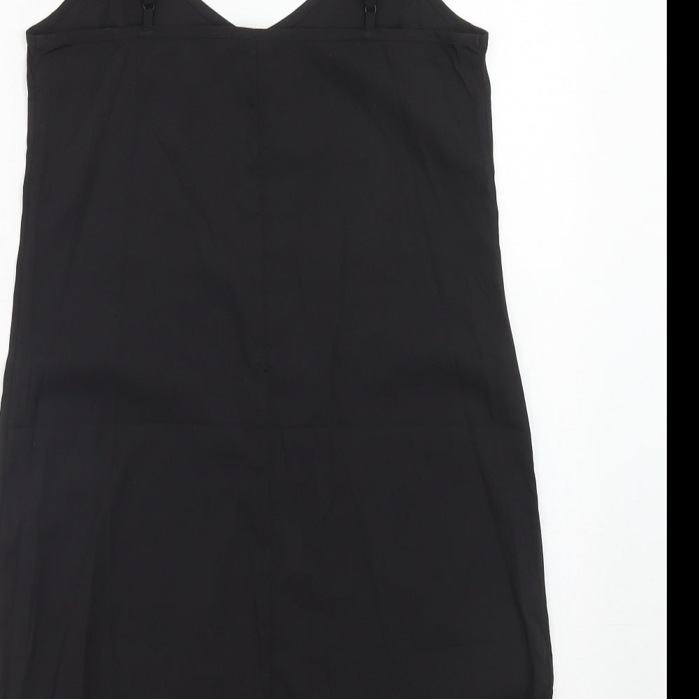 Marks and Spencer Womens Black Polyester Tank Dress Size 8 V-Neck Pullover