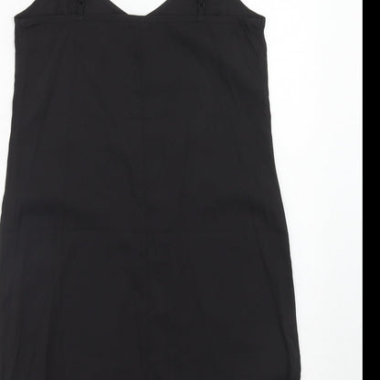 Marks and Spencer Womens Black Polyester Tank Dress Size 8 V-Neck Pullover