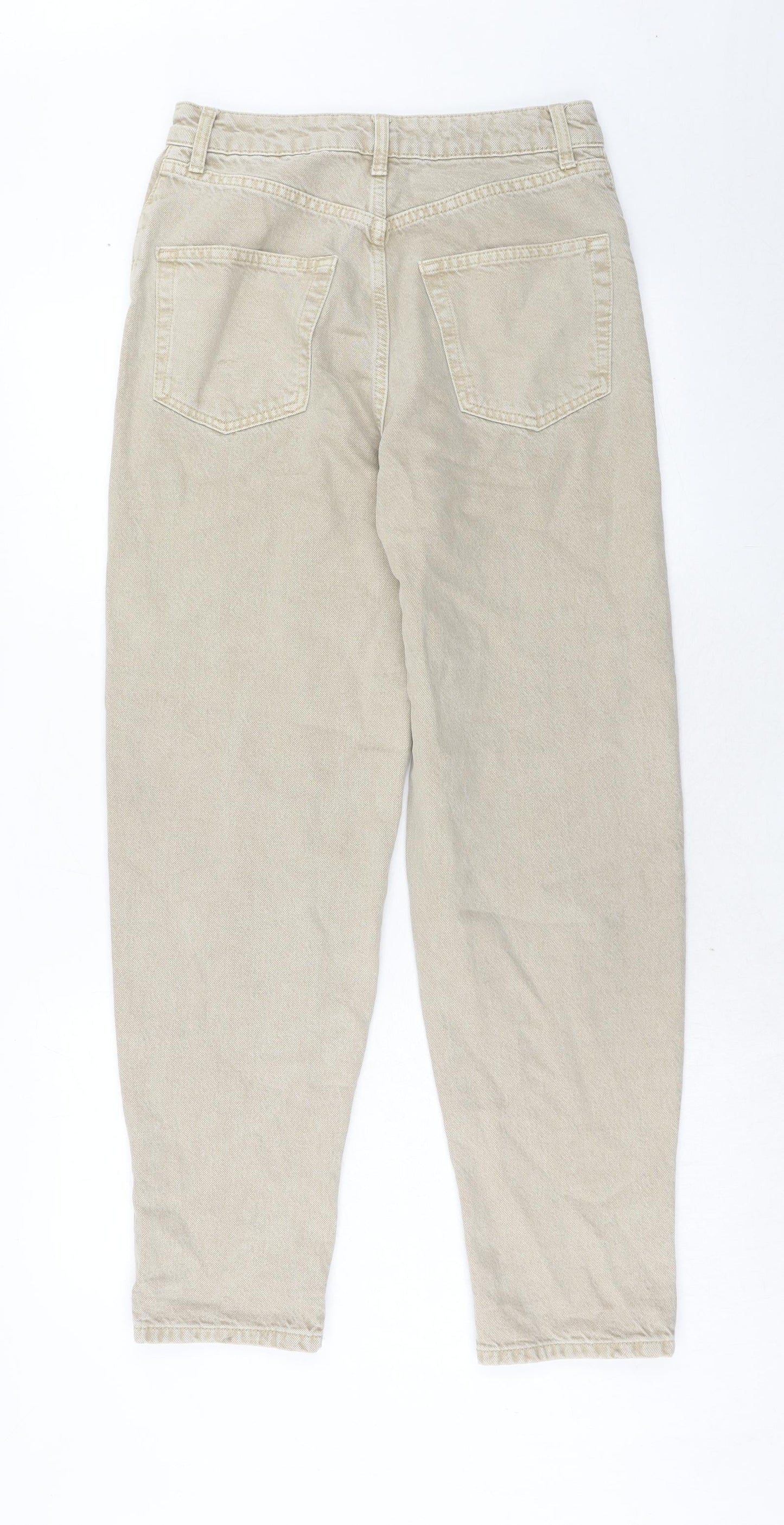 Topshop Womens Beige Cotton Boyfriend Jeans Size 26 in L32 in Regular Button