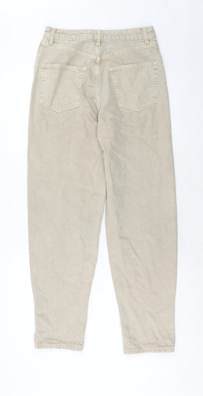 Topshop Womens Beige Cotton Boyfriend Jeans Size 26 in L32 in Regular Button