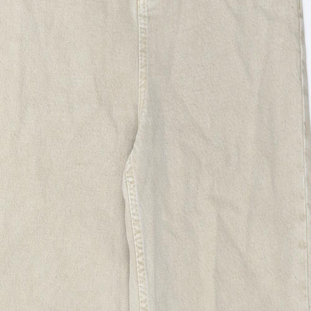 Topshop Womens Beige Cotton Boyfriend Jeans Size 26 in L32 in Regular Button