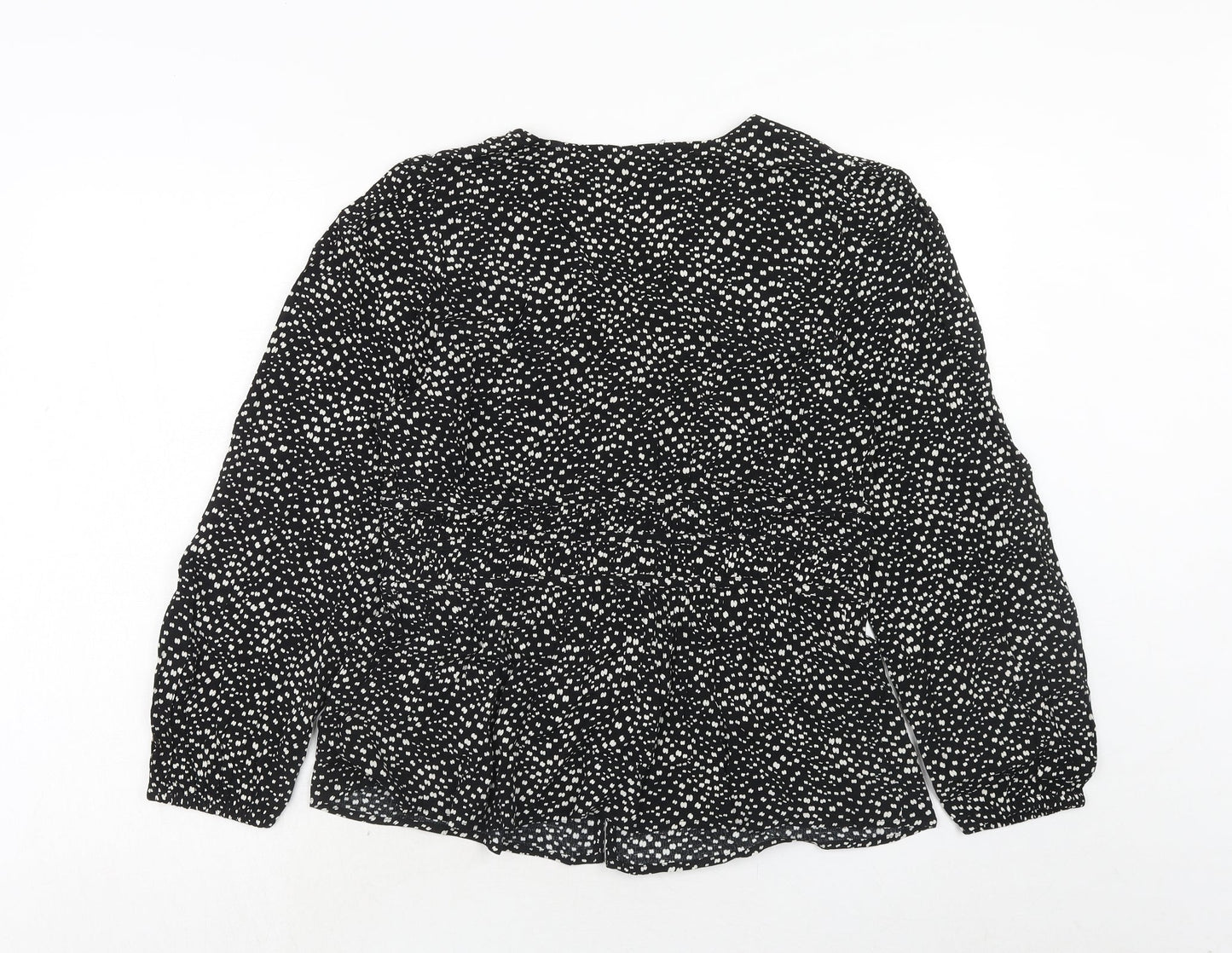 Womens UK Size 12 Per Una Black Basic Button-Up