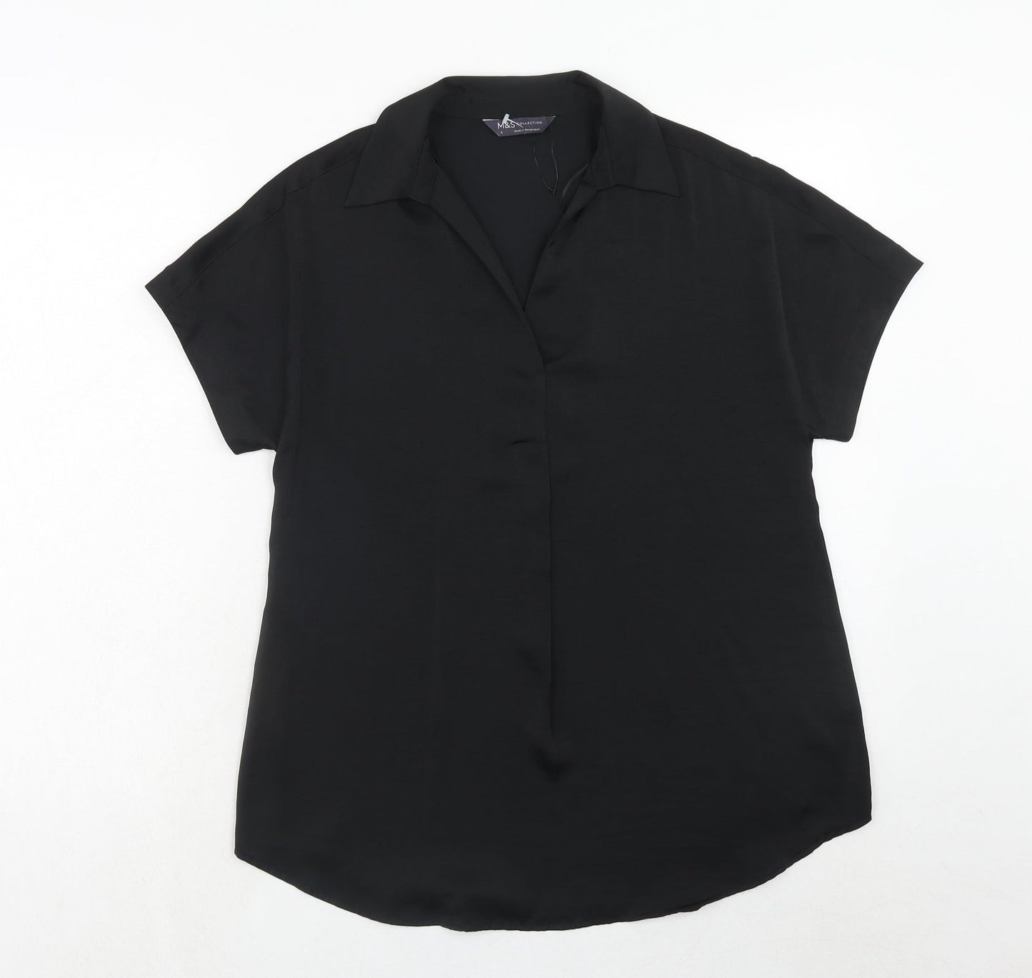 Womens UK Size 6 Marks and Spencer Black Basic Blouse