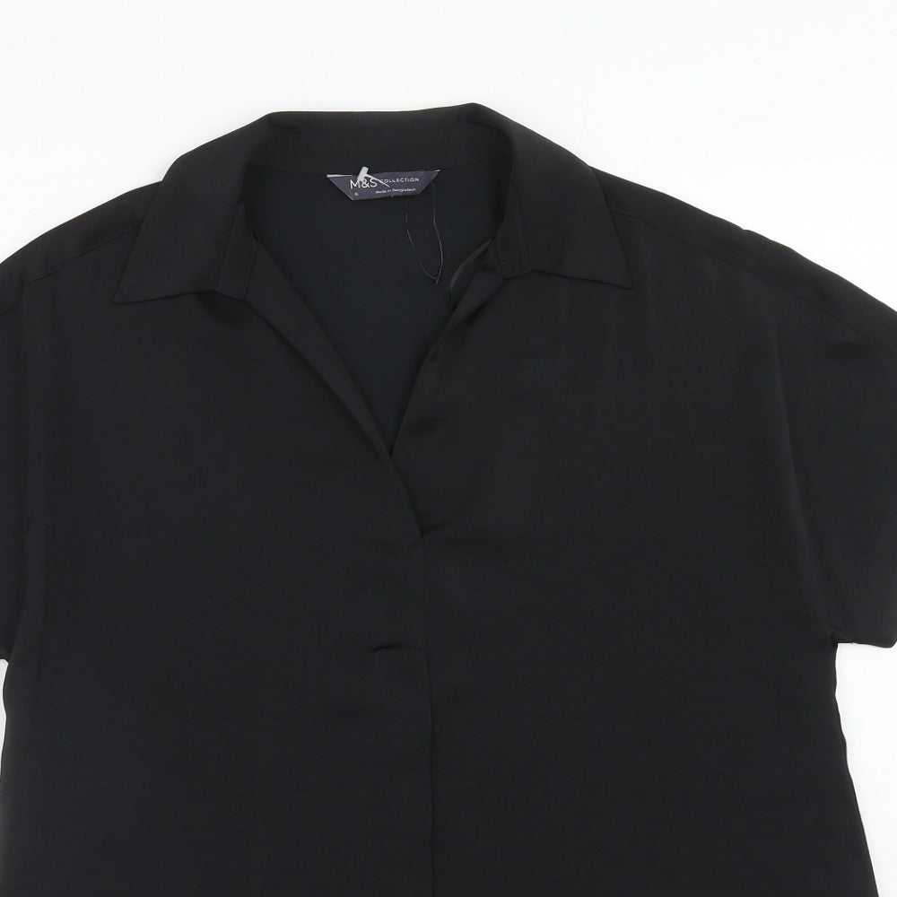 Womens UK Size 6 Marks and Spencer Black Basic Blouse