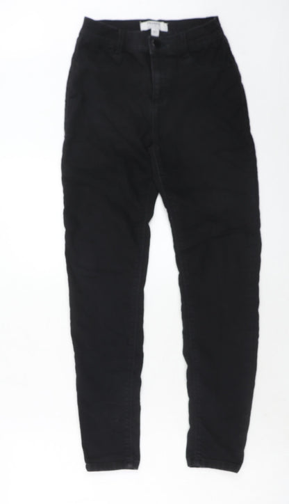 Dorothy Perkins Womens Black Cotton Skinny Jeans Size 8 Regular Zip