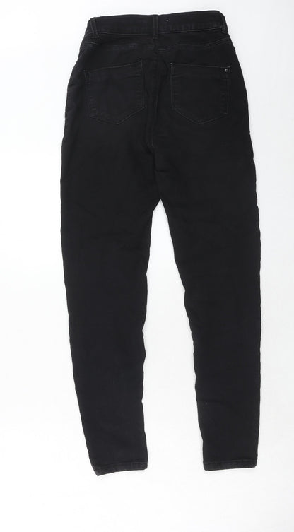 Dorothy Perkins Womens Black Cotton Skinny Jeans Size 8 Regular Zip