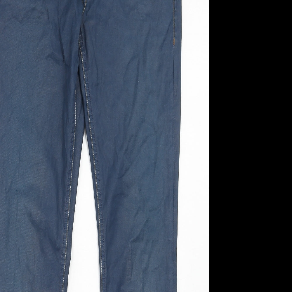 Gsus Sindustries Womens Blue Cotton Straight Jeans Size 14 Regular Zip