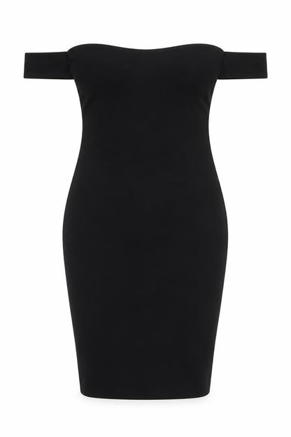 Boohoo Womens Black Polyester Bodycon Size 10 Off the Shoulder Pullover