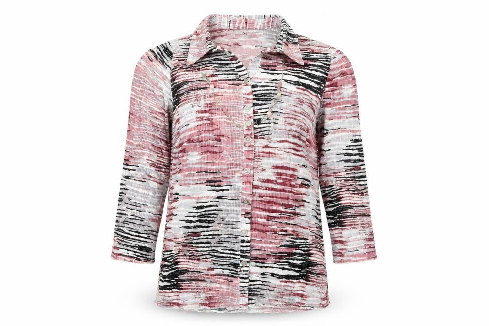 Womens UK Size S Anna Rose Pink Basic Button-Up