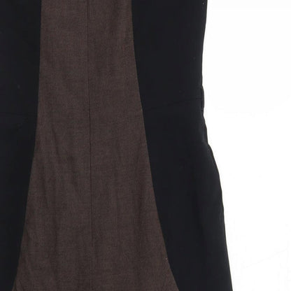 NEXT Womens Black Colourblock Polyester Trapeze & Swing Size 12 Round Neck Zip