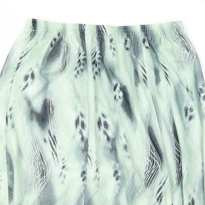 Slimma Womens Green Geometric Polyester Swing Skirt Size 18