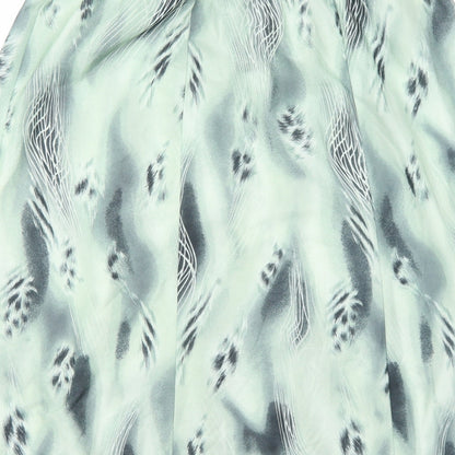 Slimma Womens Green Geometric Polyester Swing Skirt Size 18