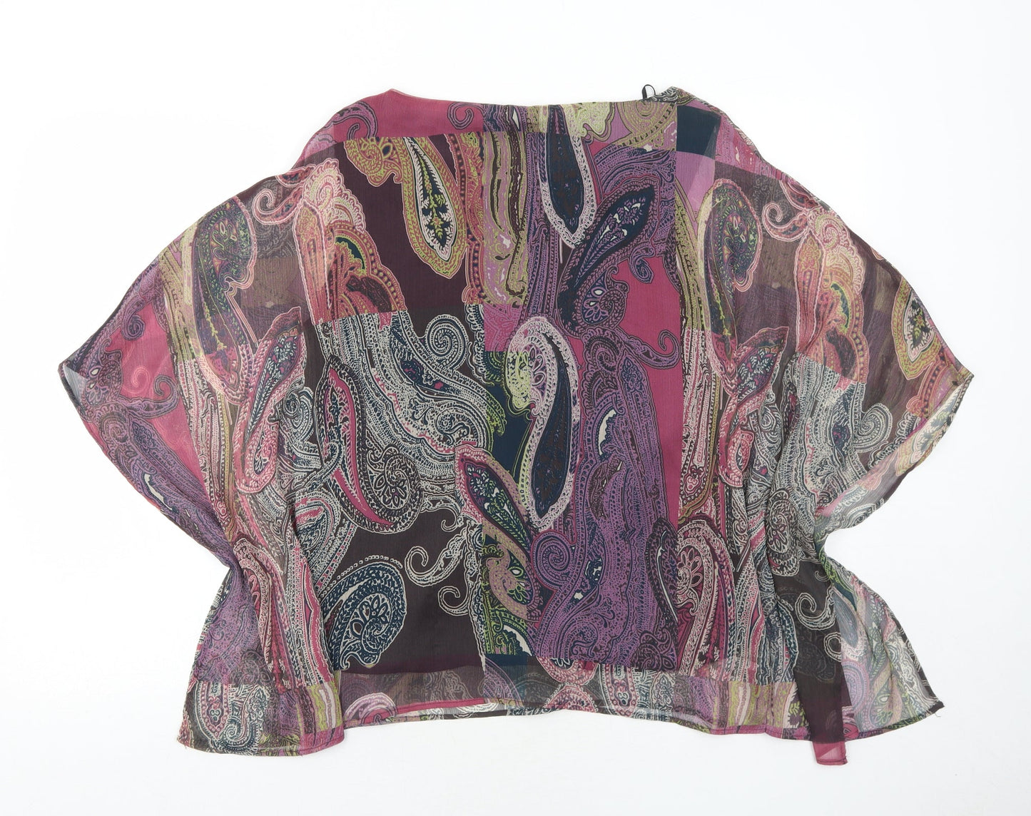 CC Womens Purple Geometric Polyester Basic Blouse Size S Round Neck