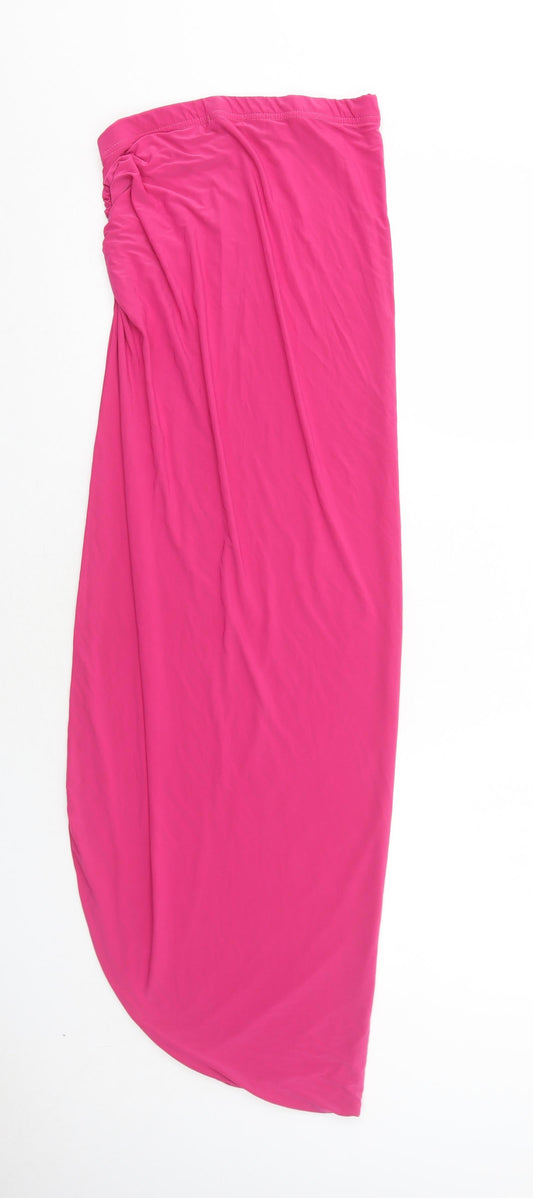 PRETTYLITTLETHING Womens Pink Polyester Peasant Skirt Size 10