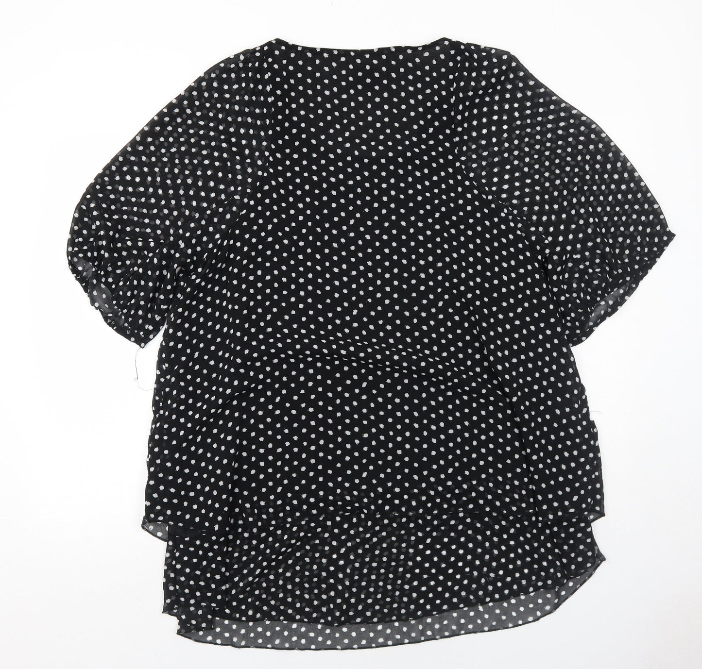 Off the Record Womens Black Geometric Polyester Skater Dress Size 8 Round Neck Pullover
