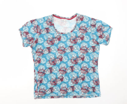 Womens UK Size 14 Tulchan Blue Basic T-Shirt