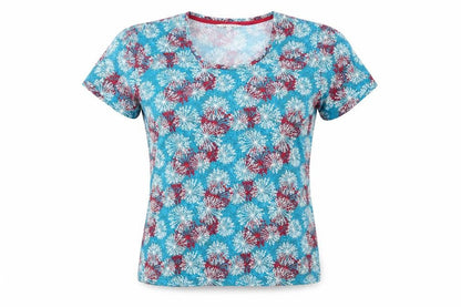 Womens UK Size 14 Tulchan Blue Basic T-Shirt