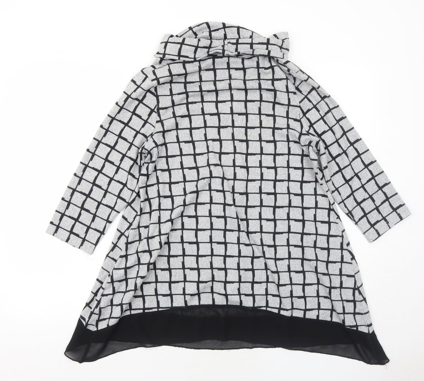 Epilogue Womens Grey Roll Neck Check Polyester Pullover Jumper Size 12