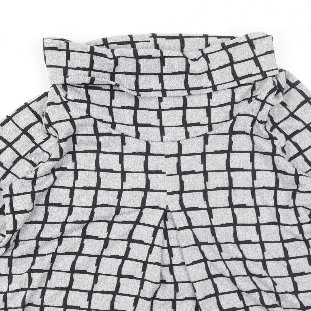 Epilogue Womens Grey Roll Neck Check Polyester Pullover Jumper Size 12