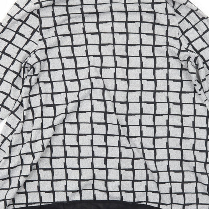 Epilogue Womens Grey Roll Neck Check Polyester Pullover Jumper Size 12