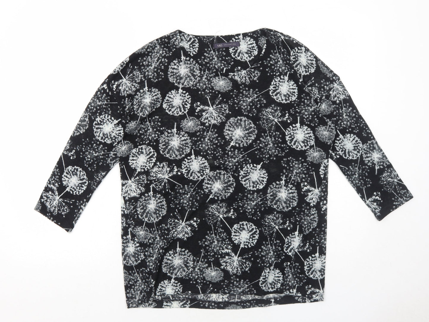 Womens UK Size 12 Marks and Spencer Black Basic Blouse