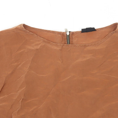 Womens UK Size 8 Topshop Brown Basic Blouse