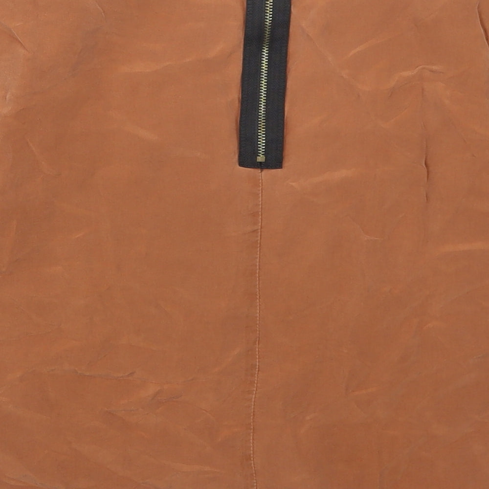 Womens UK Size 8 Topshop Brown Basic Blouse