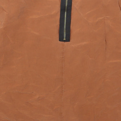 Womens UK Size 8 Topshop Brown Basic Blouse