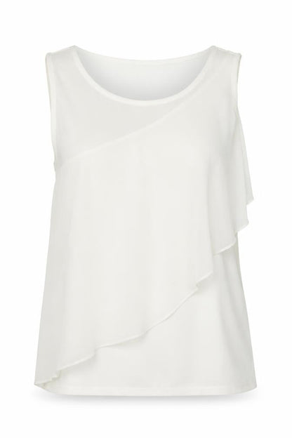 Oasis Womens White Polyester Basic Tank Size 8 Round Neck