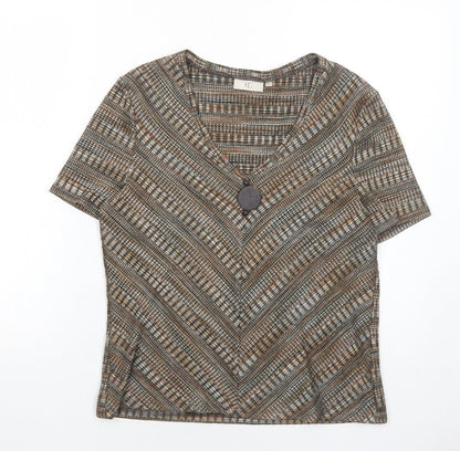 Womens UK Size L CC Brown Basic T-Shirt