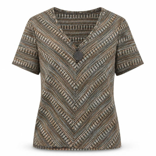 Womens UK Size L CC Brown Basic T-Shirt