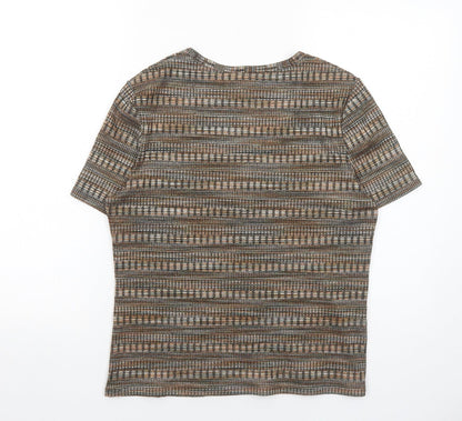 Womens UK Size L CC Brown Basic T-Shirt