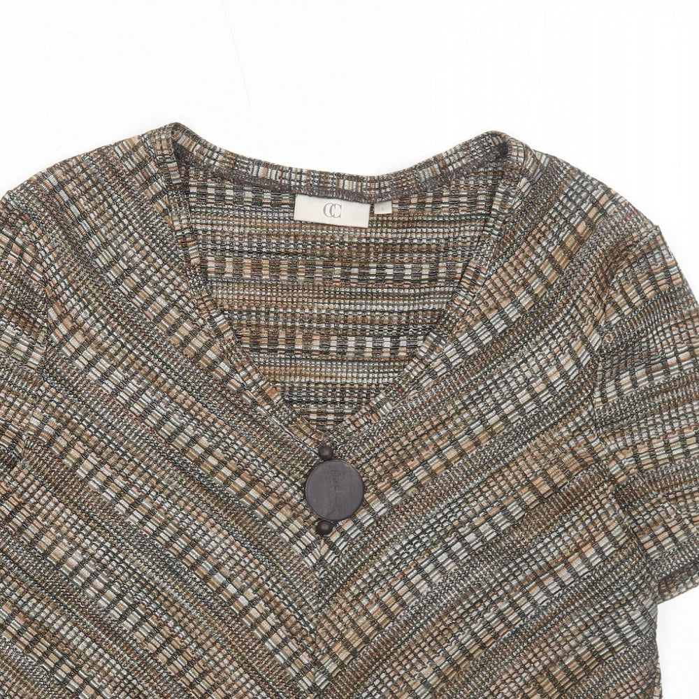 Womens UK Size L CC Brown Basic T-Shirt