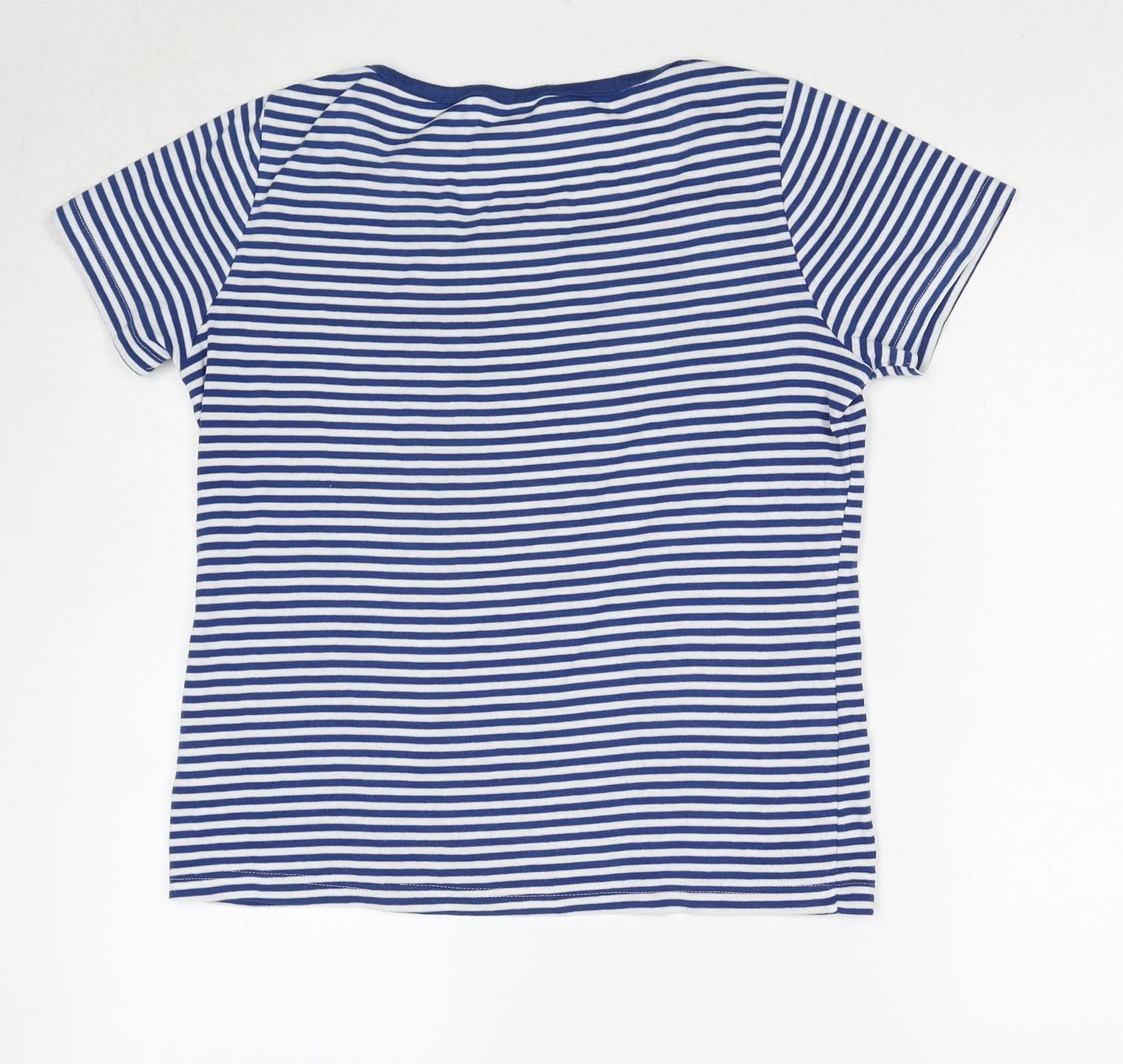 Womens UK Size S Bonmarché Blue Basic T-Shirt
