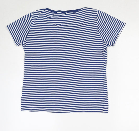 Womens UK Size S Bonmarché Blue Basic T-Shirt