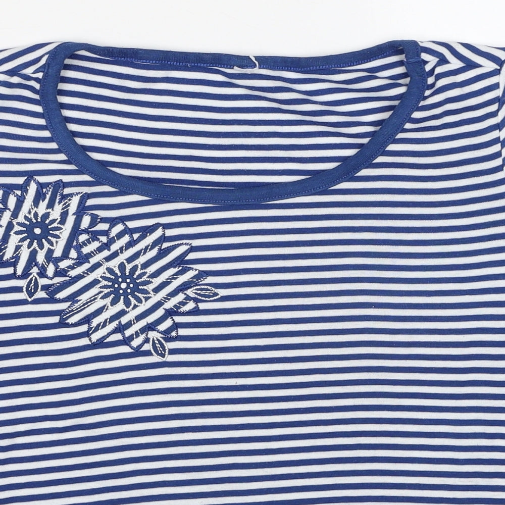 Womens UK Size S Bonmarché Blue Basic T-Shirt