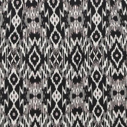 New Look Womens Black Geometric Polyester A-Line Skirt Size 10 Zip