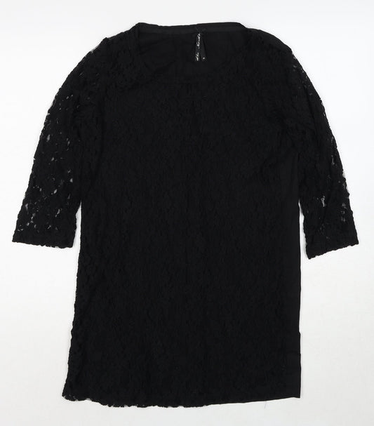 Womens UK Size 10 NEXT Black Basic Blouse