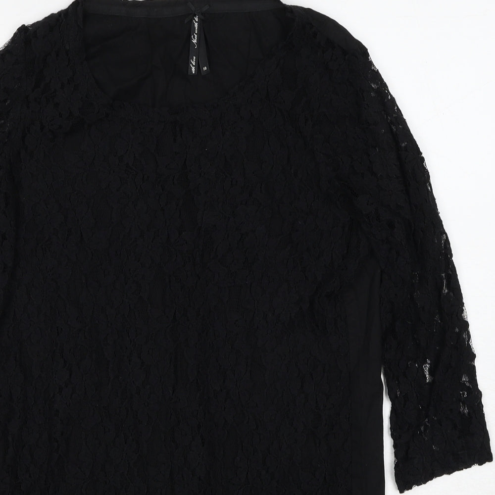Womens UK Size 10 NEXT Black Basic Blouse